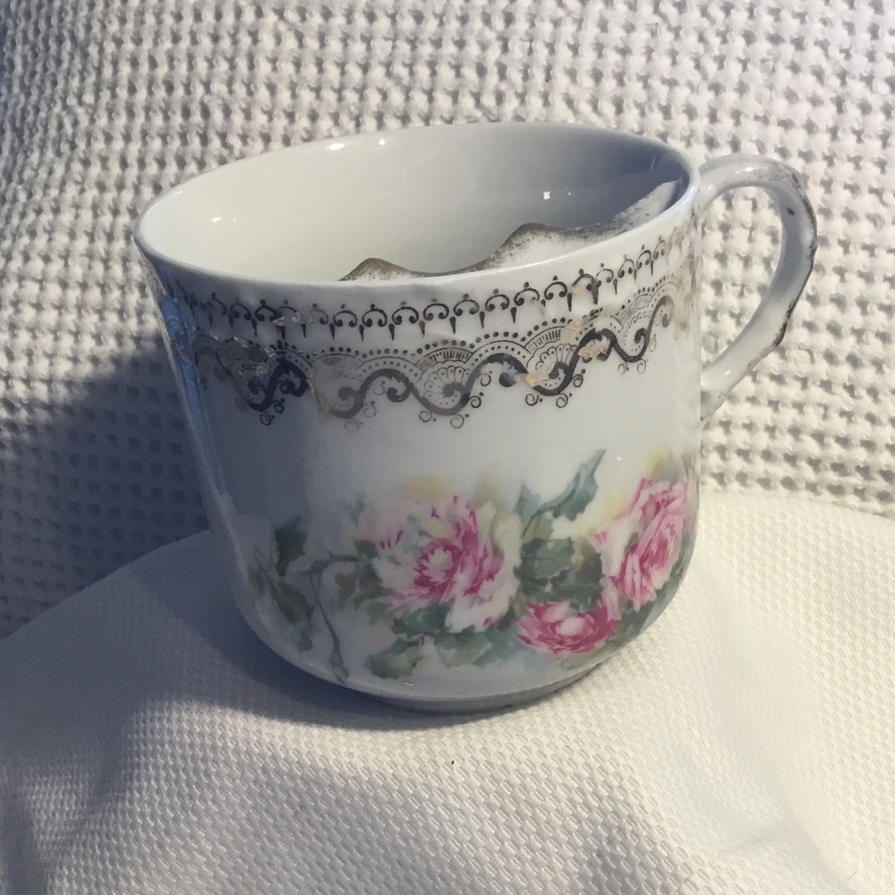 Vintage~Floral Mustache Cup